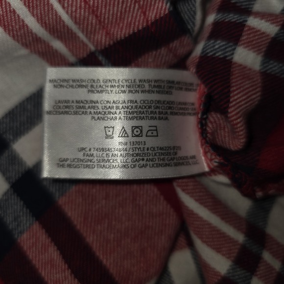 GAP Women's Soft Button Down Long Sleeve Boyfriend Flannel Shirt Small New Red - Picture 11 of 12